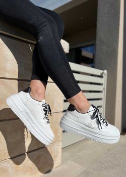 Arte Piedi Erlina Γυναικεία Αθλητικά Παπούτσια Sneaker σε Λευκό - Μαύρο Χρώμα