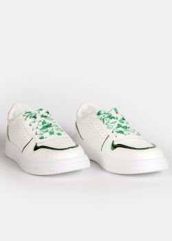 Arte Piedi Rylie Γυναικεία Αθλητικά Παπούτσια Sneaker με Φλοράλ Πράσινη Κορδέλα σε Λευκό Χρώμα