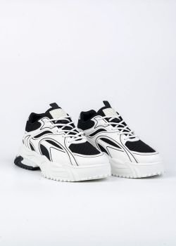 Kelly Αθλητικά Παπούτσια Sneakers με Chunky Σόλα, Λευκό - Μαύρο
