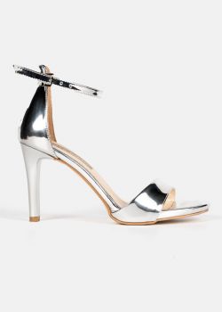 Arte Piedi Madison Γυναικεία Πέδιλα με Λεπτό Ψηλό Τακούνι, Ασημί