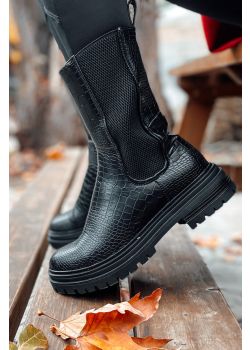 Arte Piedi Demi Γυναικεία Μποτάκια Αρβυλάκια με Λάστιχο (Chelsea Boots), Μαύρο 