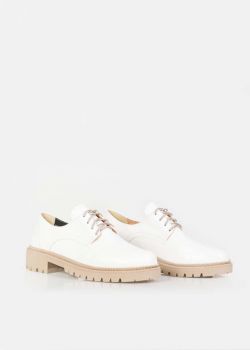 Arte Piedi Saly Γυναικεία Oxford Παπούτσια Κροκό σε Λευκό