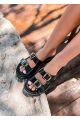 Christa Χειροποίητα Σανδάλια Flatforms, Μαύρο