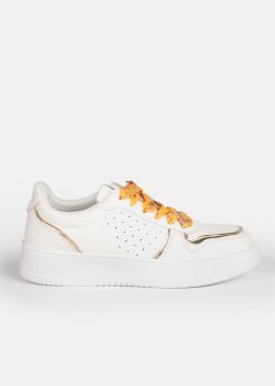 Arte Piedi Rylie Γυναικεία Αθλητικά Παπούτσια Sneaker με Φλοράλ Κίτρινη Κορδέλα σε Λευκό Χρώμα