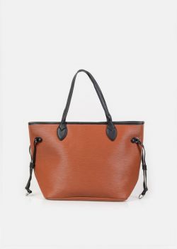 Τσάντα Ώμου Shopper με Φερμουάρ, Σκούρο Πορτοκαλί Eliana Arte Piedi 