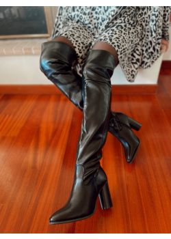 Sandie Μπότες Ψηλοτάκουνες, Πάνω από το Γόνατο, Μαύρο