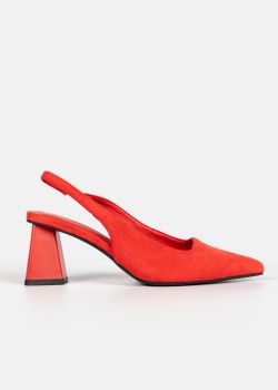 Arte Piedi Scarlett Γυναικείες Γόβες Slingback Suede Μυτερές, Κόκκινο