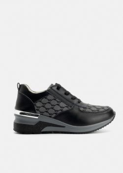 Lily Ανατομικά Δερμάτινα Sneaker Aerostep 203124, Μαύρο
