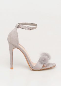 Alisson barely there fur sandal, γκρι